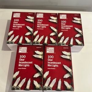 Christmas lights 5 boxes incandescent mini lights home accents holiday new